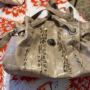 Stylish Taupe Croc-Embossed Women's Bag